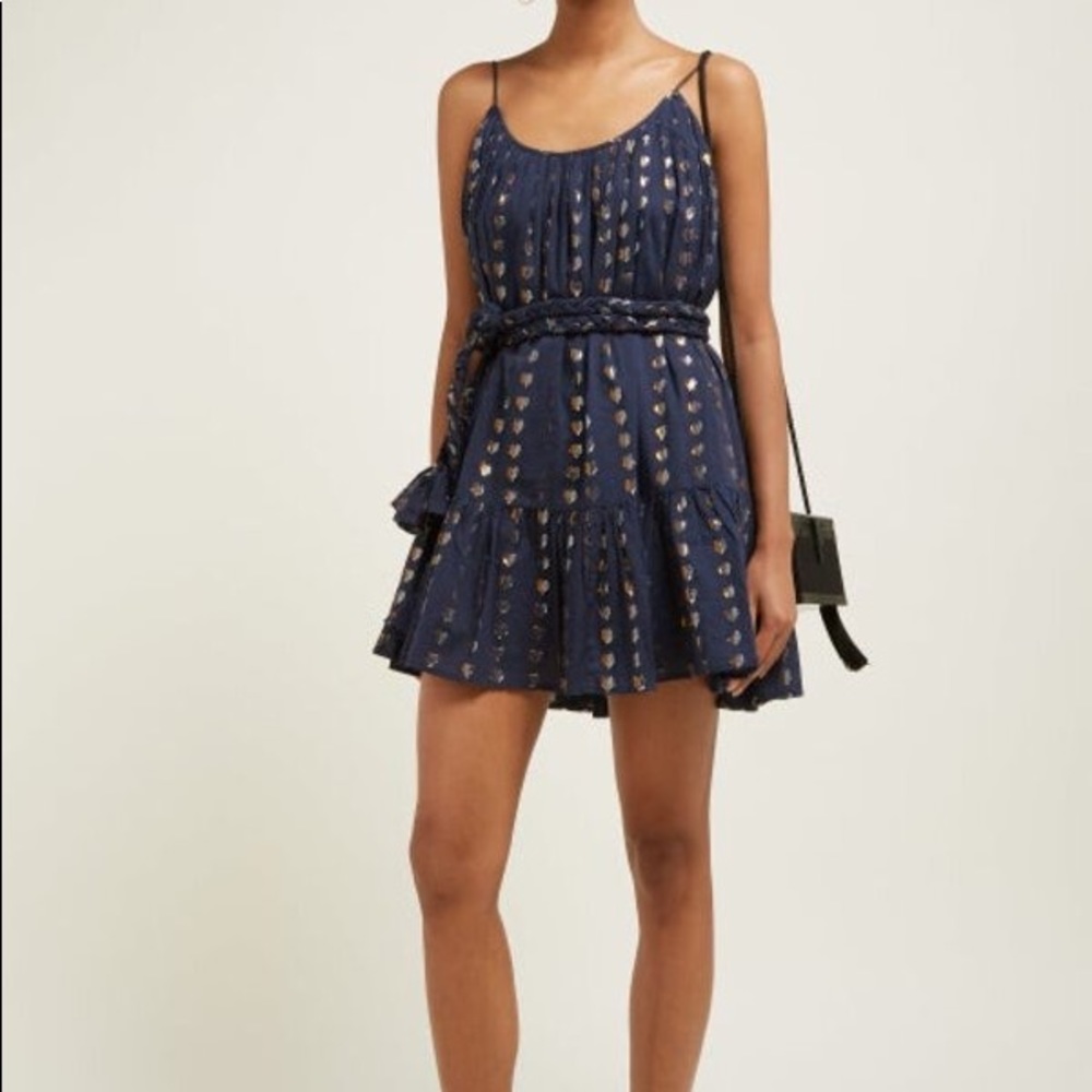 RHODE - Nala Heart-Jacquard Cotton Mini Dress. Size M.